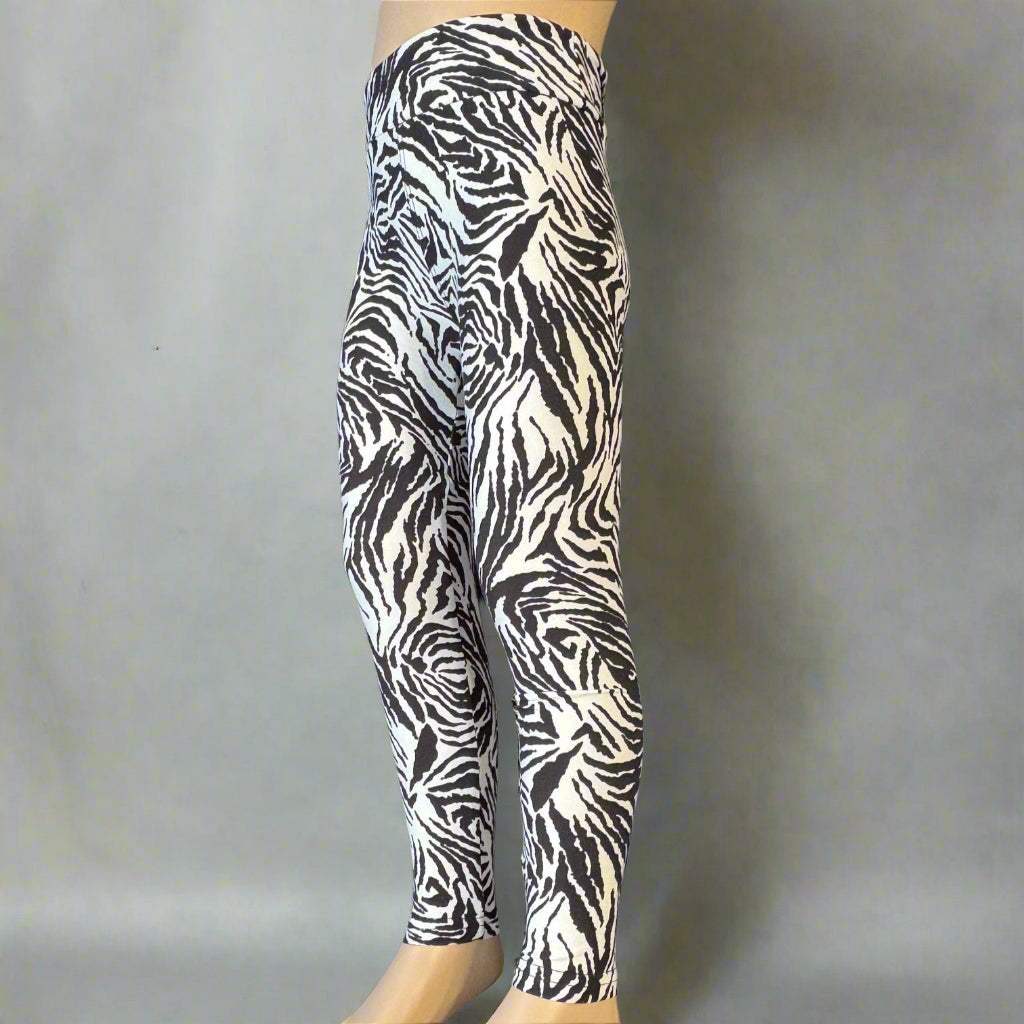 Zebra black & white full length leggings