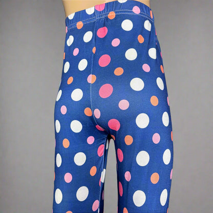 Purple dots design full length leggings