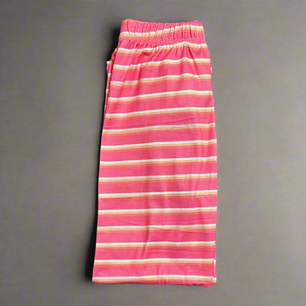 Pink stripe design full length leggings