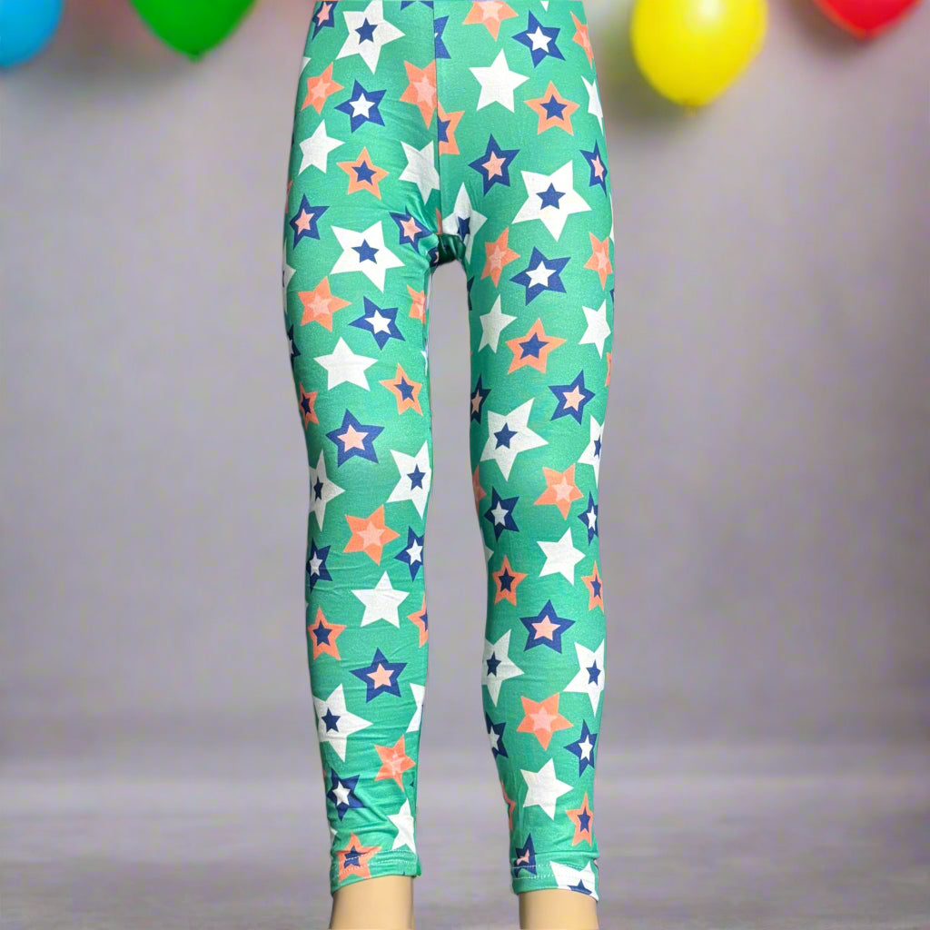 Green star design leggings