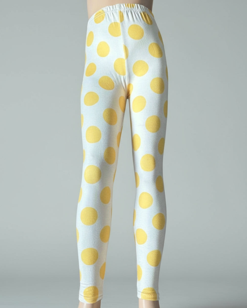 Yellow dots design full length stretch leggings