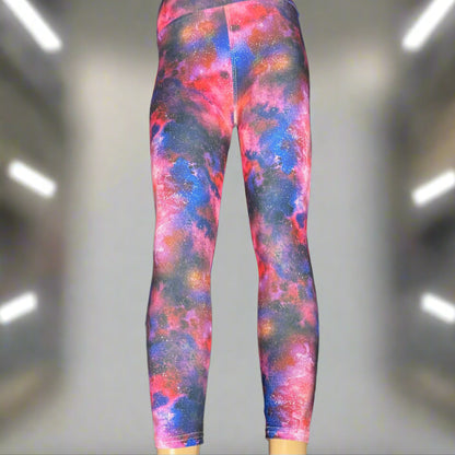 Nebula design full length stretch leggings