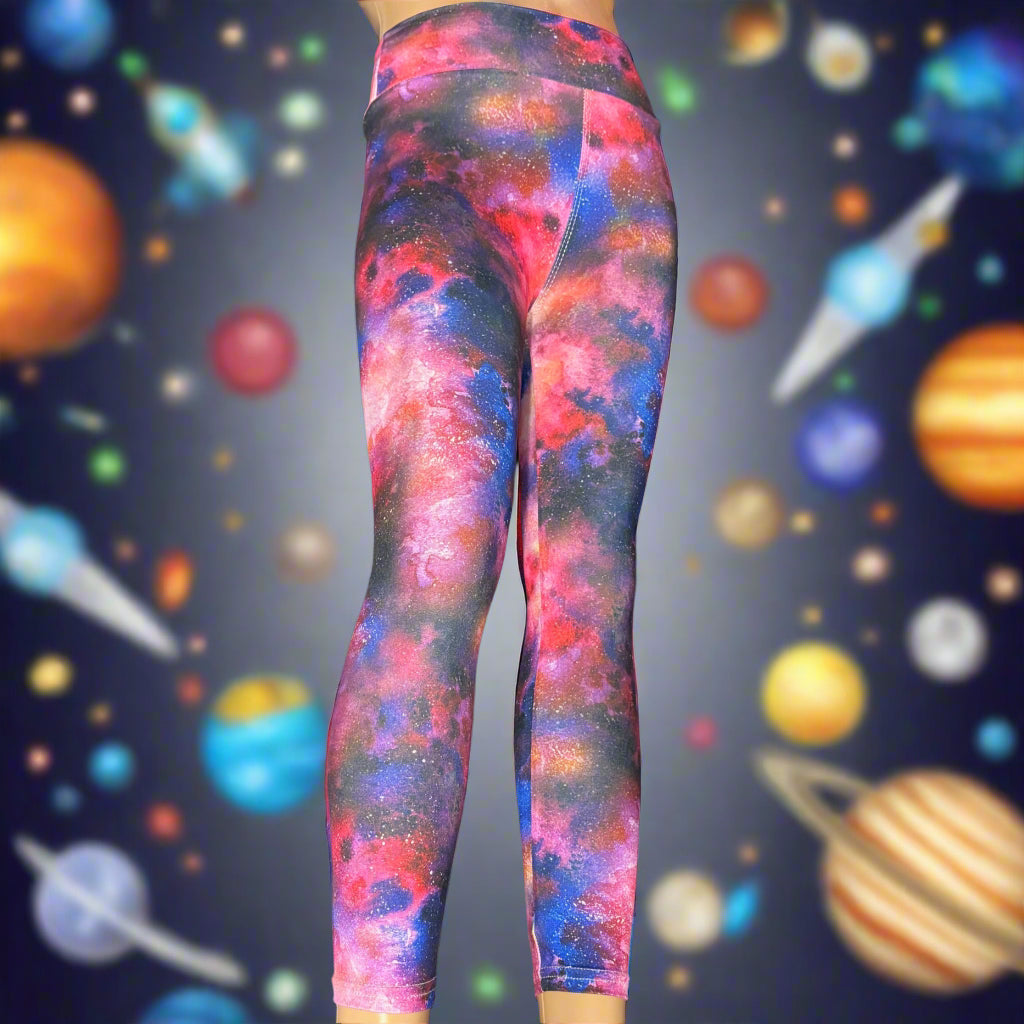 Nebula design full length stretch leggings