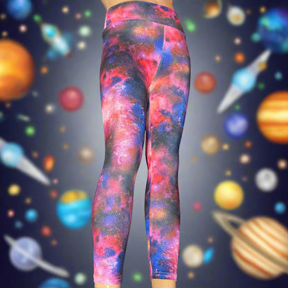 Nebula design full length stretch leggings