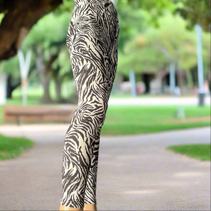 Zebra black & white full length leggings