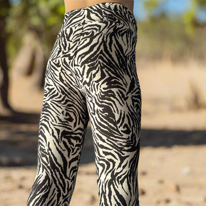 Zebra black & white full length leggings