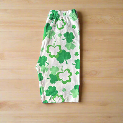 Shamrock patterned full length stretch leggings
