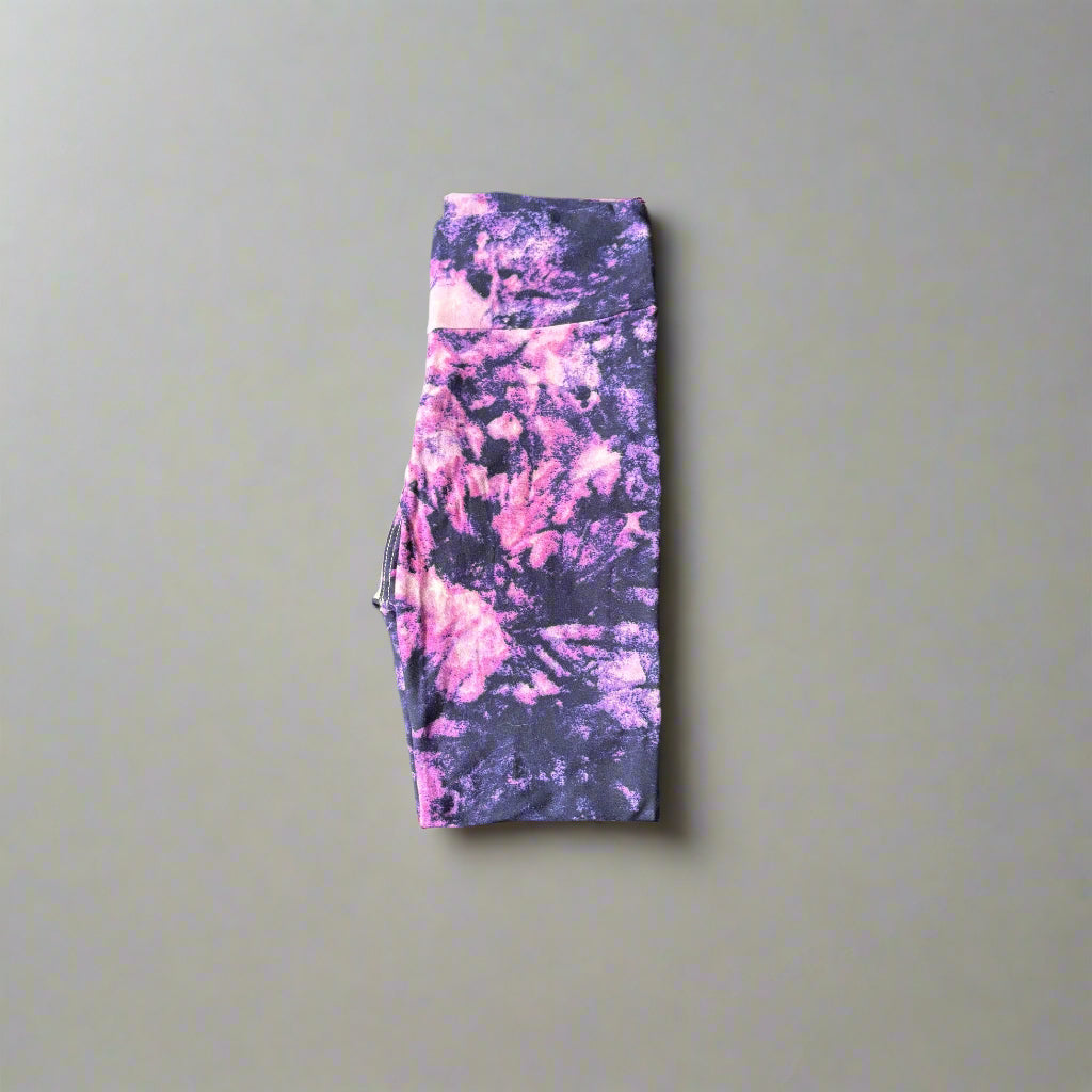 Violet burst design full length stretch leggings