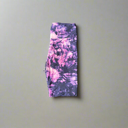 Violet burst design full length stretch leggings