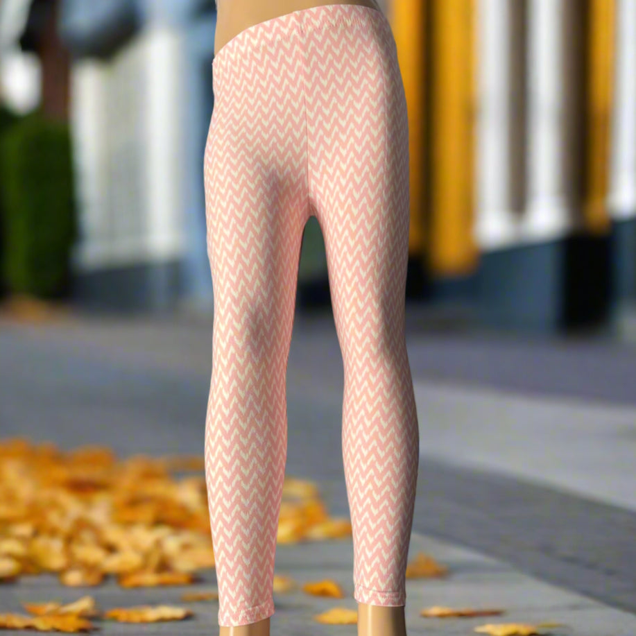 Pink and white design leggings