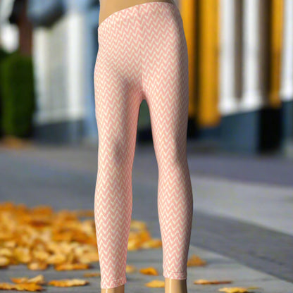 Pink and white design leggings