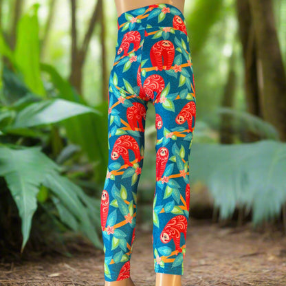 Happy Sloth design full length leggings