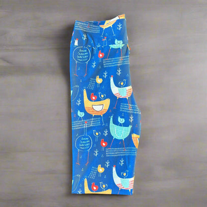 Hen & Chickens design full length stretch leggings