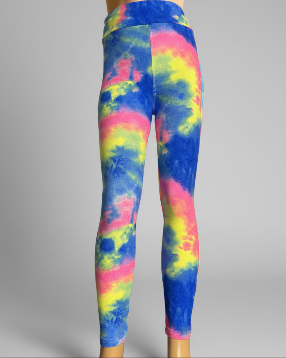 Neon tie-dye full length leggings