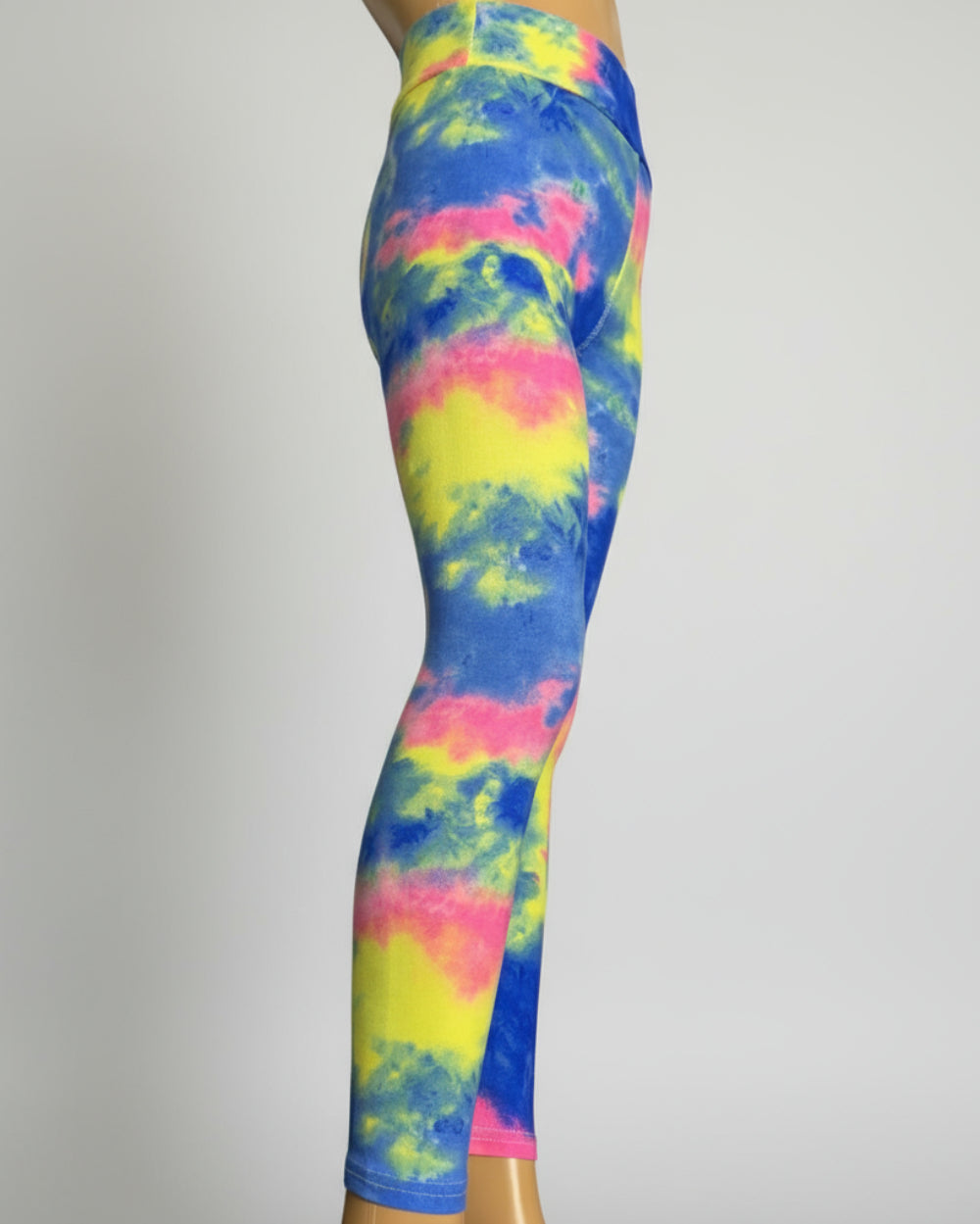 Neon tie-dye full length leggings