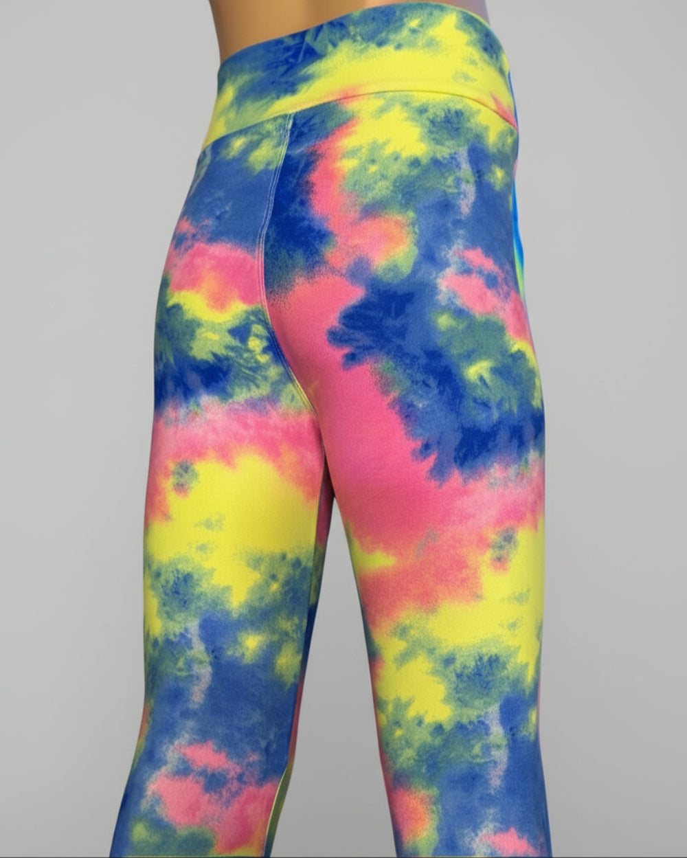 Neon tie-dye full length leggings