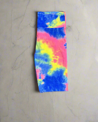 Neon tie-dye full length leggings