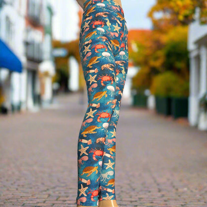 Sea creatures full length, stretch leggings