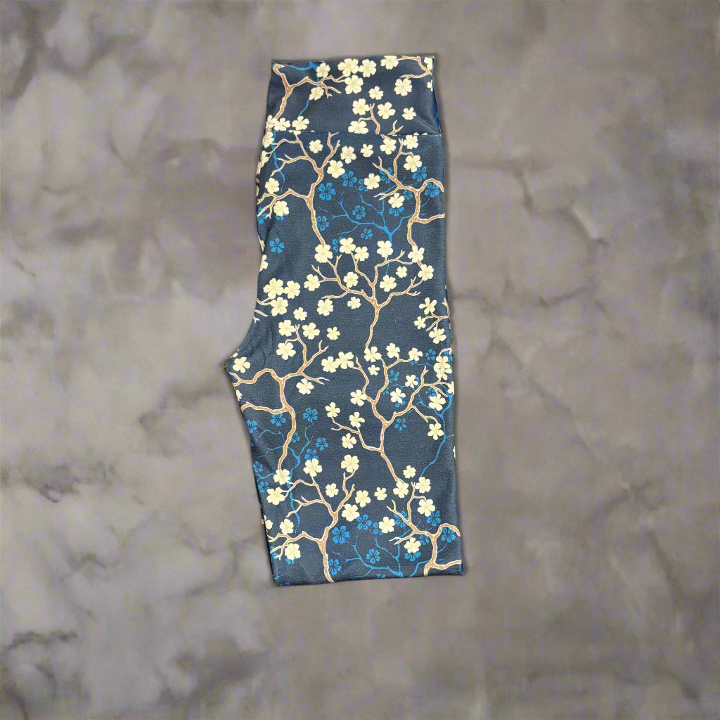 Winter floral design leggings