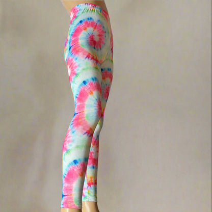 Bright tie-dye design full length leggings