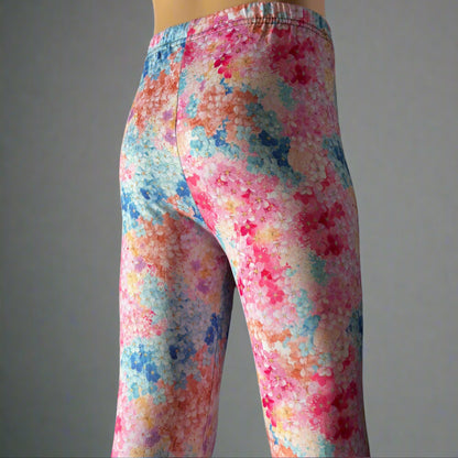 'Summer Bloom' patterned full length stretch leggings