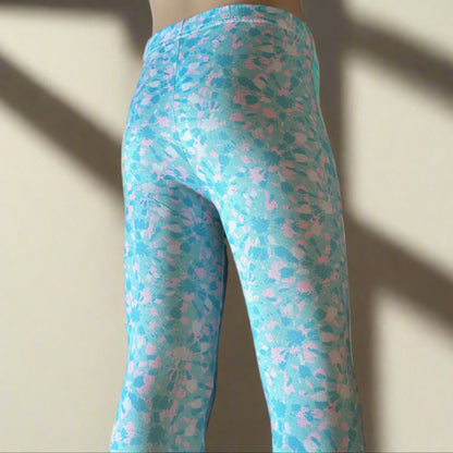 Blue & pink full length leggings