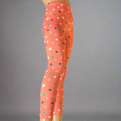 Orange star design leggings