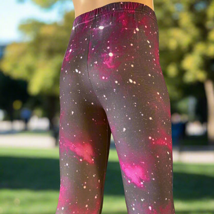 Purple Space design full length stretch leggings