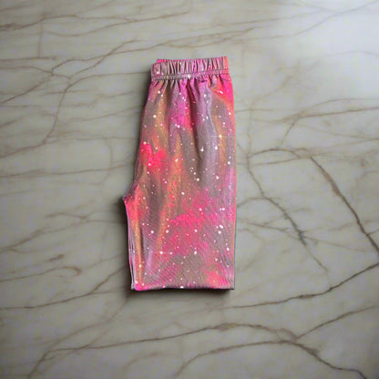 Purple Space design full length stretch leggings