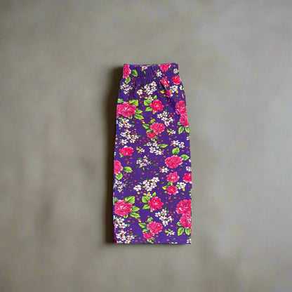 Purple floral full length leggings