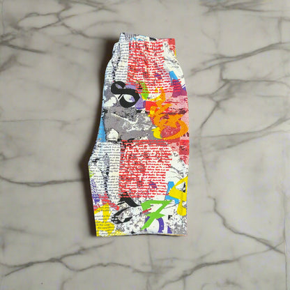 Funky news print girls leggings, full length