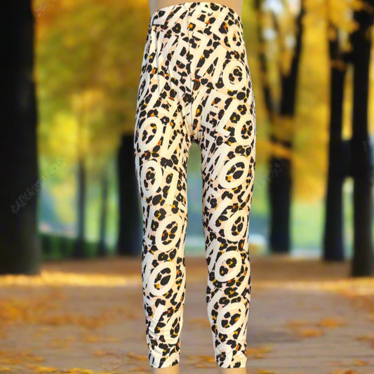 'Leopard love' design full length leggings