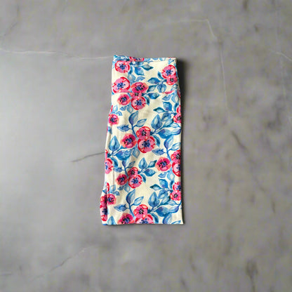 White floral leggings