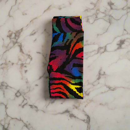 Vibrant colour zebra print leggings, full length