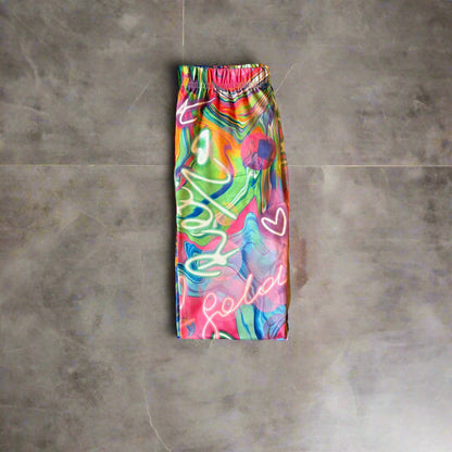 Neon retro design full length leggings