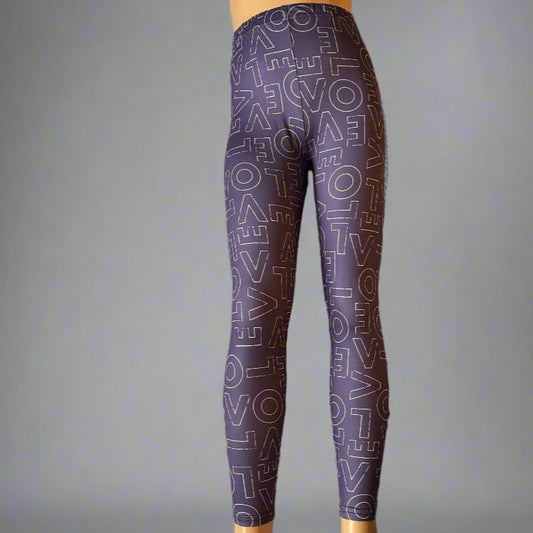 Purple love design full length leggings