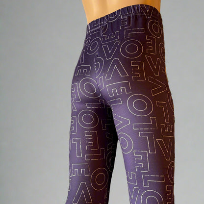 Purple love design full length leggings