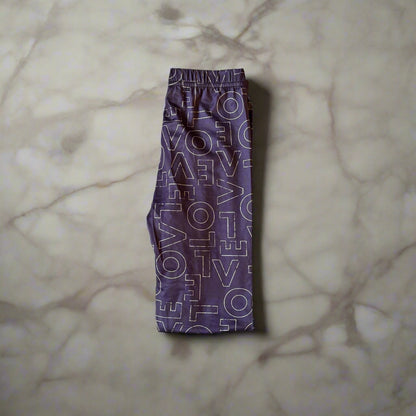 Purple love design full length leggings