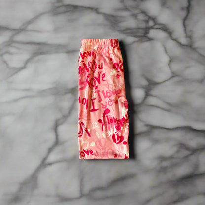 Girls 'I Love You' design full length leggings