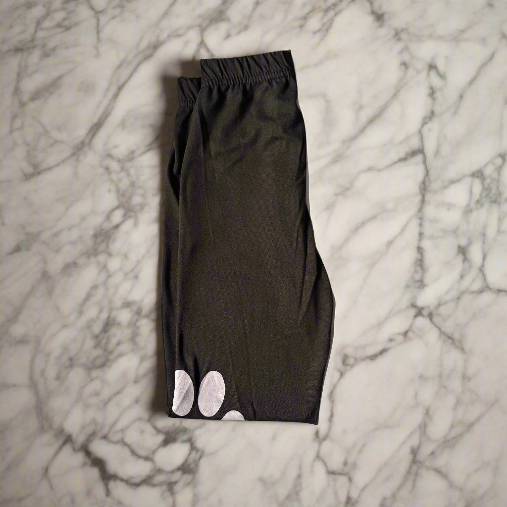 Black paw love design full length stretch leggings