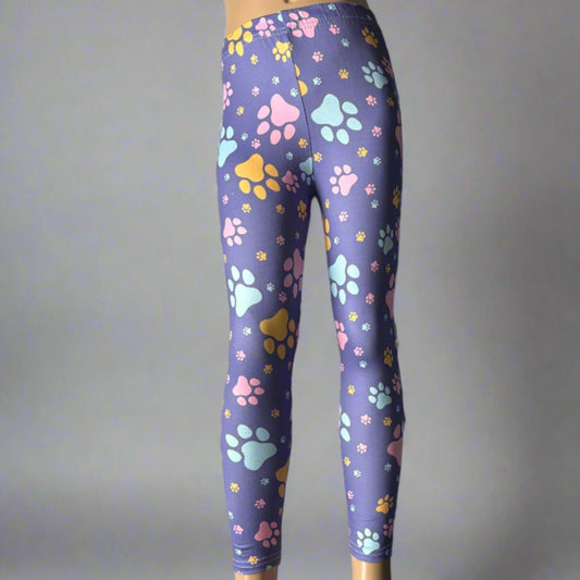 Purple paws full length leggings