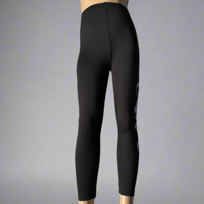 Black paw love design full length stretch leggings