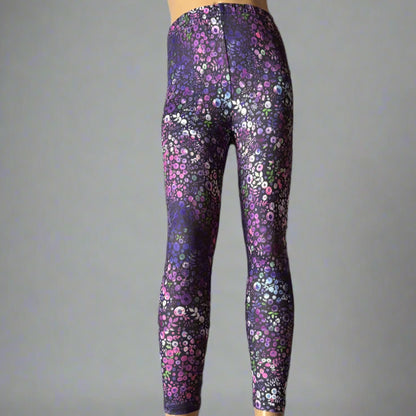 Blueberry design full length stretch leggings