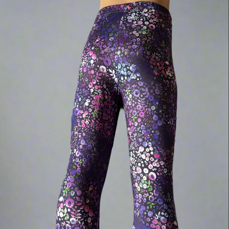 Blueberry design full length stretch leggings