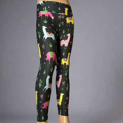 'Leisurely llama' design full length leggings