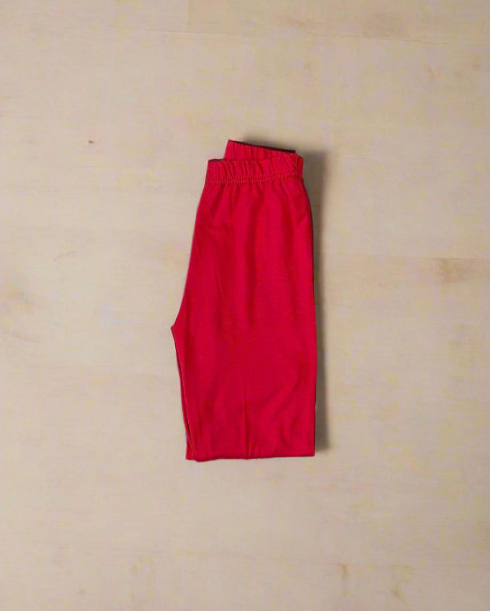 Lightweight red full length stretch leggings