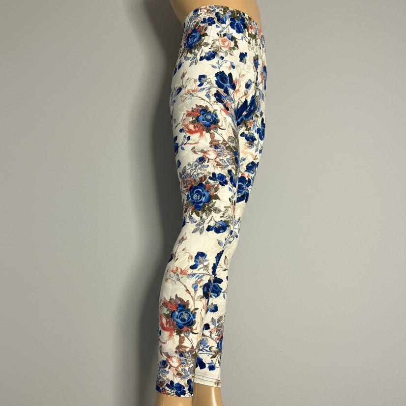 Blue Rose design leggings