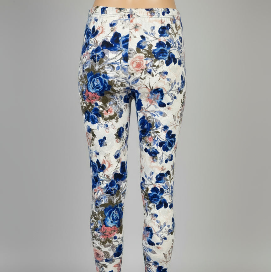 Blue Rose design leggings