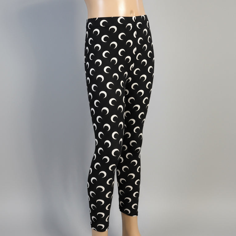 Crescent moon design black leggings