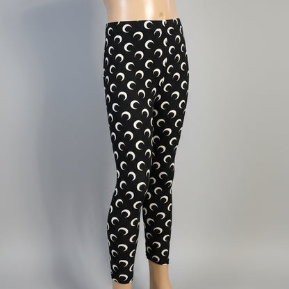 Crescent moon design black leggings